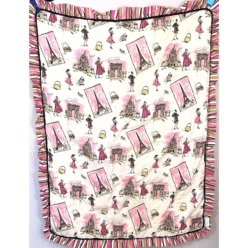 Waverly Tres Chic Parisian themed quilted crib blanket